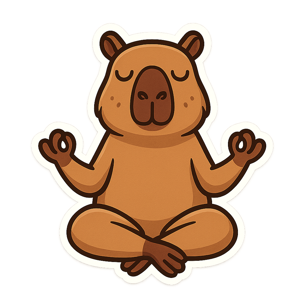 A chill capybara meditating